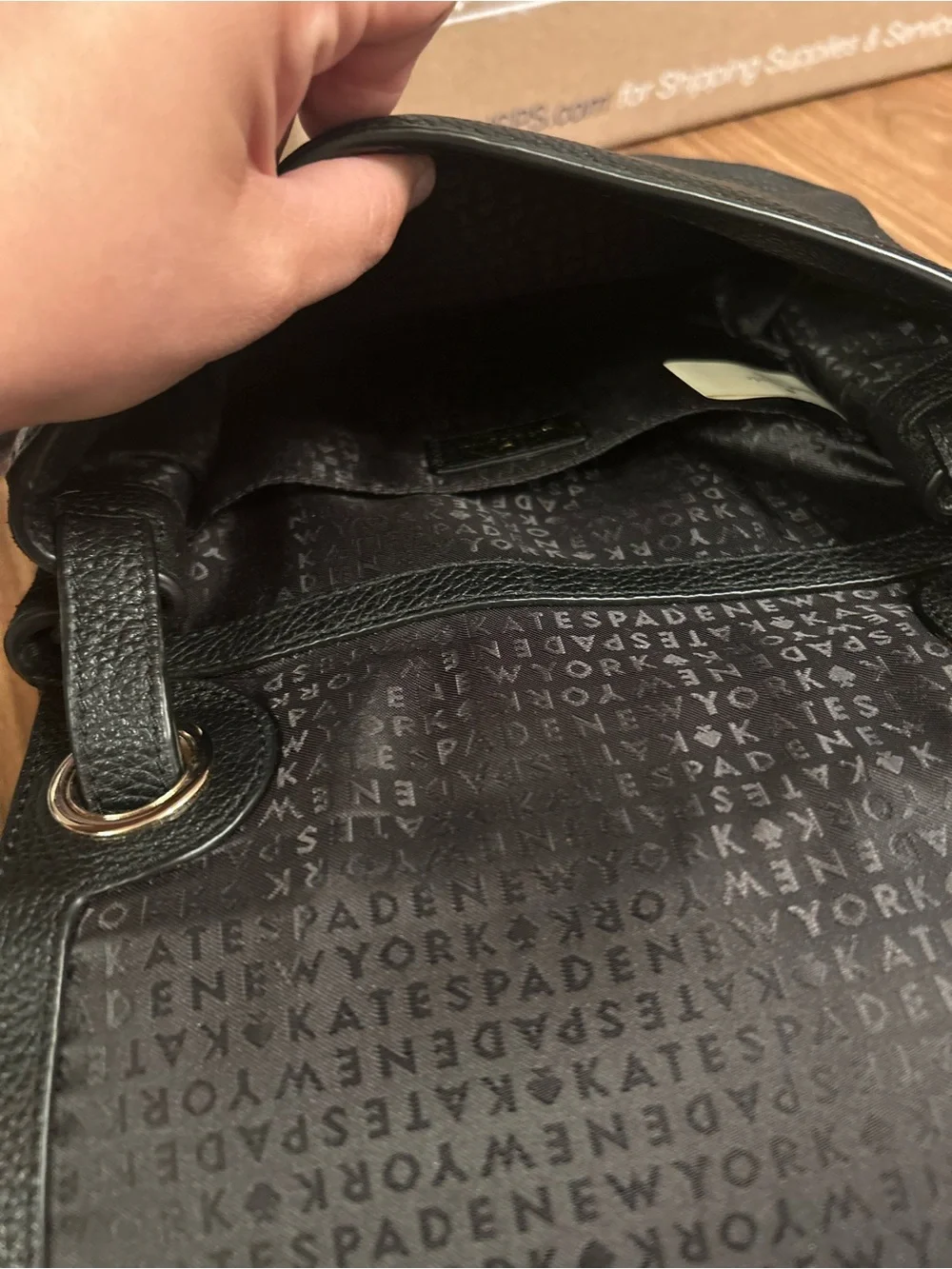 kate spade Black Pebbled Leather Small Crossbody Bag with Logo Interior